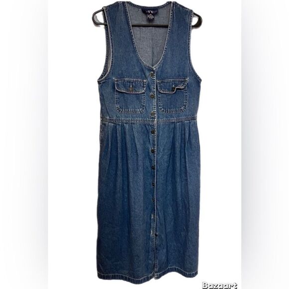 Original Ty Wear Dresses & Skirts - Original Ty Wear Blue Denim Button Down Dress. Size 8 petite.